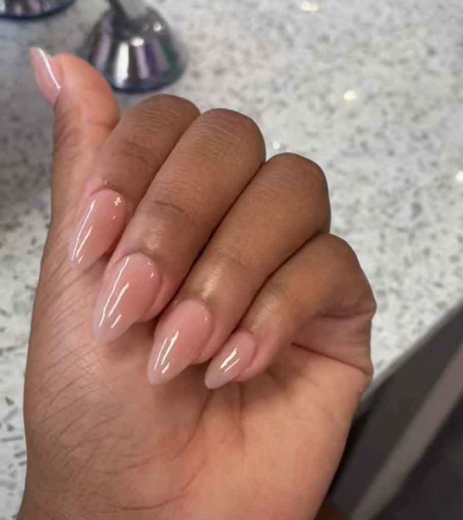 sheer glossy nail trend