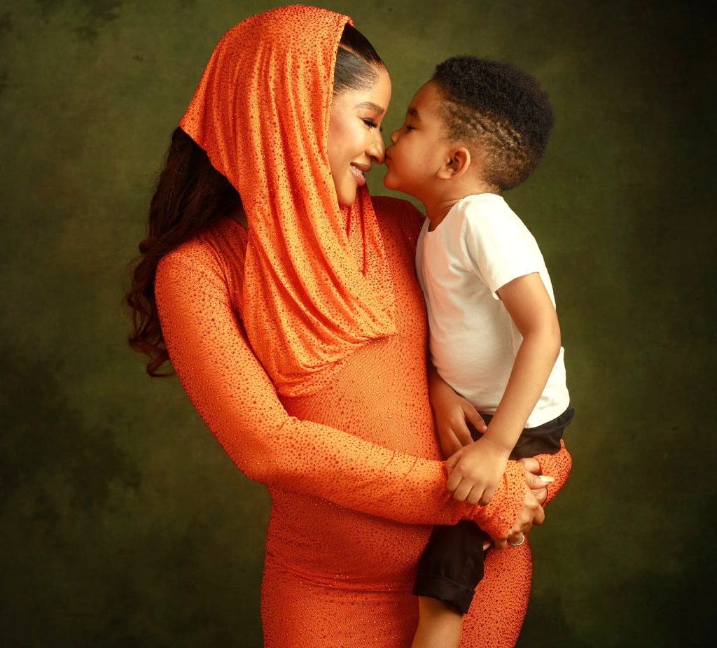 adesua etomi and her son