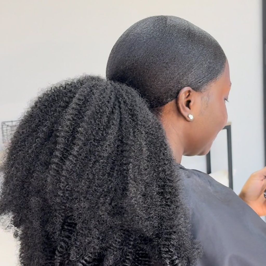 textured hair ponytail