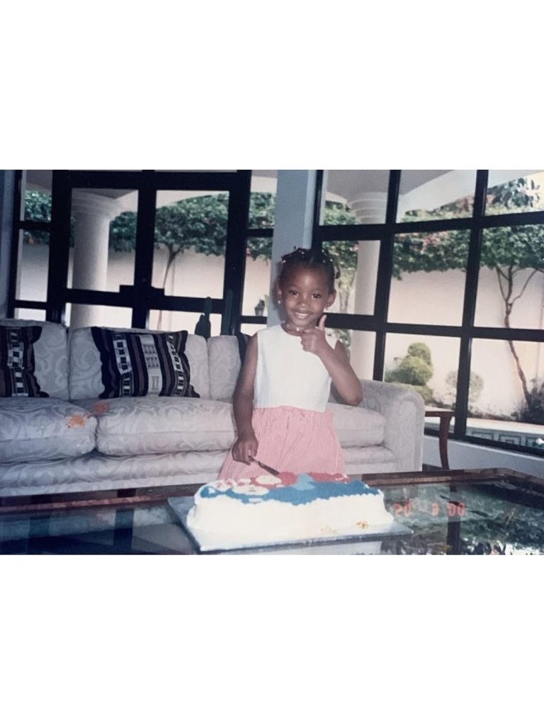 Temi Otedola as a little girl