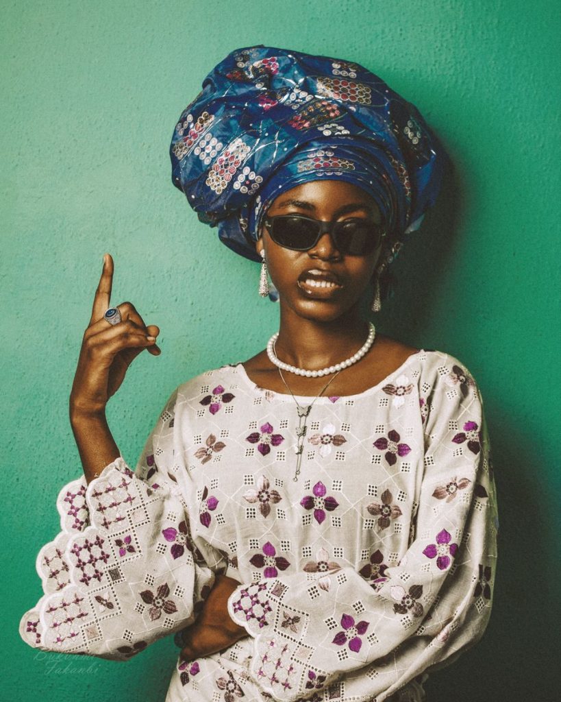 young african woman on traditional attire
