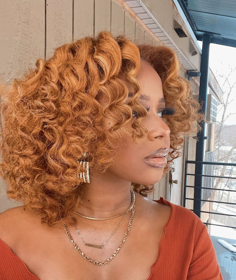 black woman on hair dye