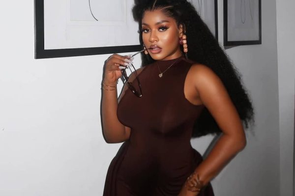 phyna on brown dress