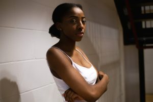 black woman on white