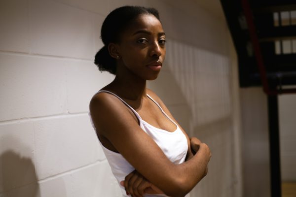 black woman on white